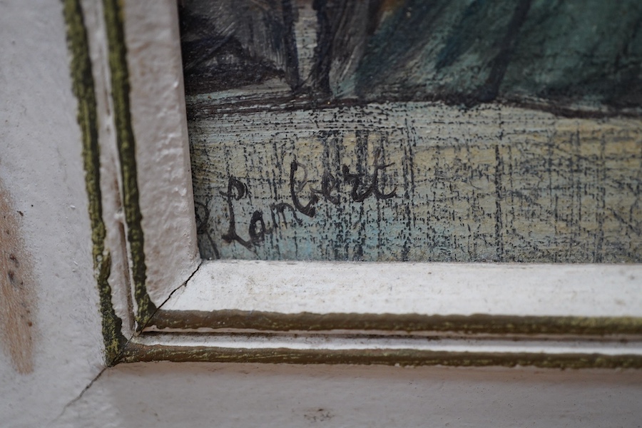 A. P. Lambert, oil on canvas, Seine Paris view, signed, 19 x 24cm. Condition - good